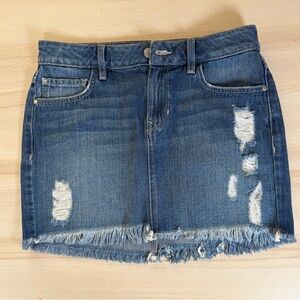 Guess Blue Distressed Mini Skirt
